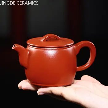 Otantik Yixing mor kil demlik ham cevher Zhu çamur el yapımı su ısıtıcısı ev topu delik filtre çay makinesi çin Zisha çay seti 180 ml