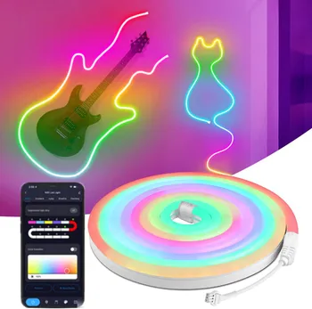 RGBIC Neon halat ışık DIY gece lambası Bar akıllı WİFİ APP kontrol müzik Sync TV arka oyun oturma odası yatak odası dekorasyon