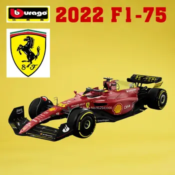 Bburago 1: 43 2022 Ferrari F1 75th Yıldönümü Model Arabalar Monza #16 Leclerc F1-75 Alaşım Araçlar pres döküm Model oyuncaklar Zemin Toplamak