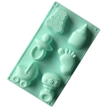 6 Parça Şişe Bebek Ayak Bileği Silikon Kek Kalıbı DIY El Yapımı Sabun Kalıp Xg7001