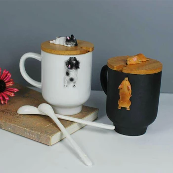Karikatür 3D Corgi Fransız Bulldog Kupalar Sevimli hayvan Kahve Kupa Çay su bardakları Süt Limon Drinkware Çift Bardak Hediye Arkadaşlar İçin