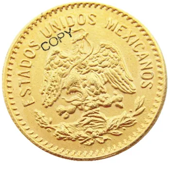 1910 Meksika 10 Peso Altın Kaplama kopya para