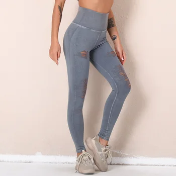 Seksi Tayt Dikişsiz Push Up Spor Tayt Kadınlar Yüksek Bel Egzersiz spor salonu pantolonu İçi Boş Eski Legging