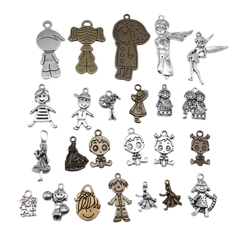 10 adet Erkek ve Kız Charms Tibet Bronz Gümüş Renk Kolye Antik Takı Yapımı DIY El Yapımı Zanaat
